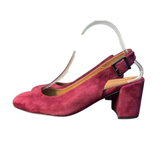 Vionic Women's Burgundy Pink Suede Heels Slingback 7.5 - Picture 2 of 9